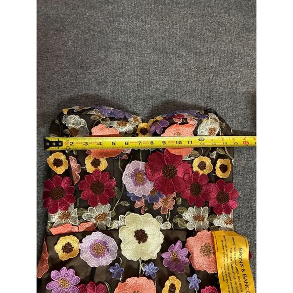 $1500 New Bronx and Banco Jasmine Multi Floral Embroidered Straples Gown Sz L /8 - Picture 11 of 16